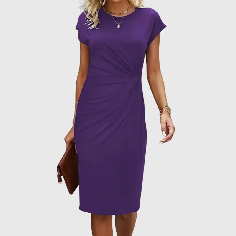 ANOUK™ | Vestido midi formal de manga corta para mujeres