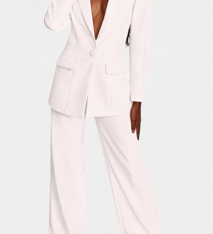 DOLORES | Traje de Blazer Personalizado con Pantalones de Pierna Ancha