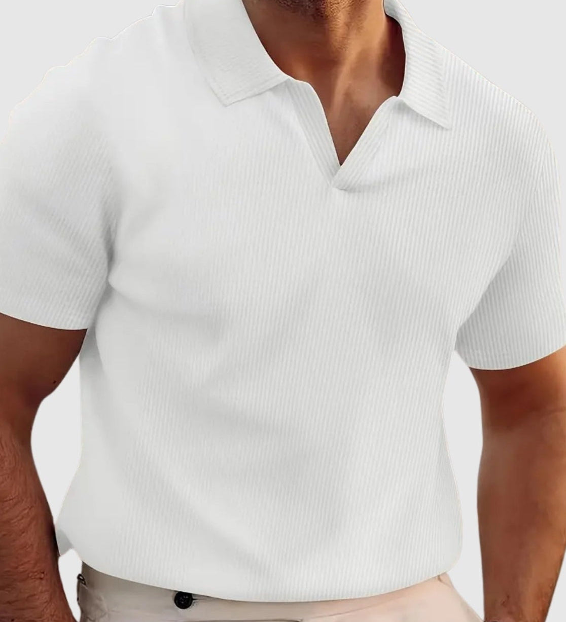 Libuše– Žebrované tričko s výstřihem do V