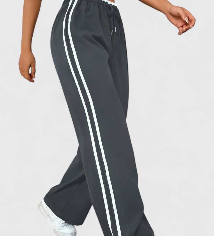 ALANYS | Pantalón Deportivo de Pierna Ancha con Detalle Lateral