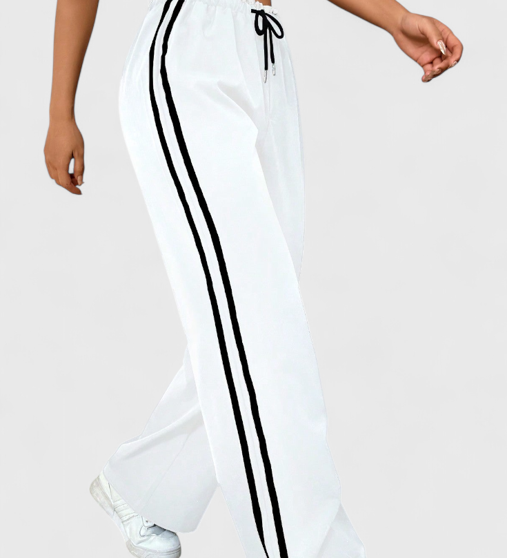 ALANYS | Pantalón Deportivo de Pierna Ancha con Detalle Lateral