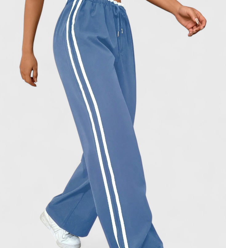 ALANYS | Pantalón Deportivo de Pierna Ancha con Detalle Lateral