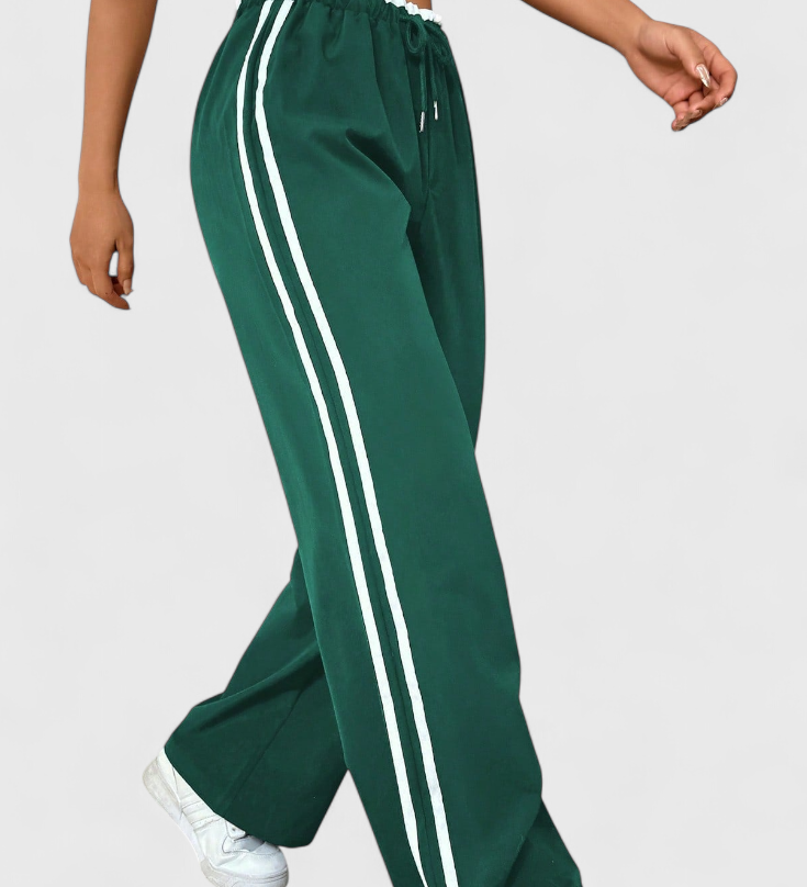 ALANYS | Pantalón Deportivo de Pierna Ancha con Detalle Lateral