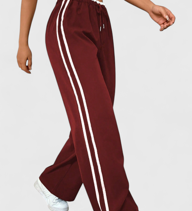 ALANYS | Pantalón Deportivo de Pierna Ancha con Detalle Lateral