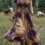 MARCINA | Vestido largo elegante con tonos florales