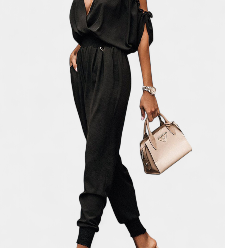 SOLENE™ | Mono Casual con Hombros Descubiertos y Cintura Elástica