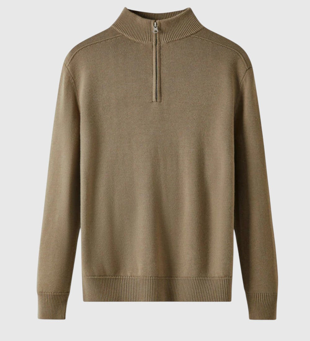 Libuše- Svetr s zipem z merino vlny Capri