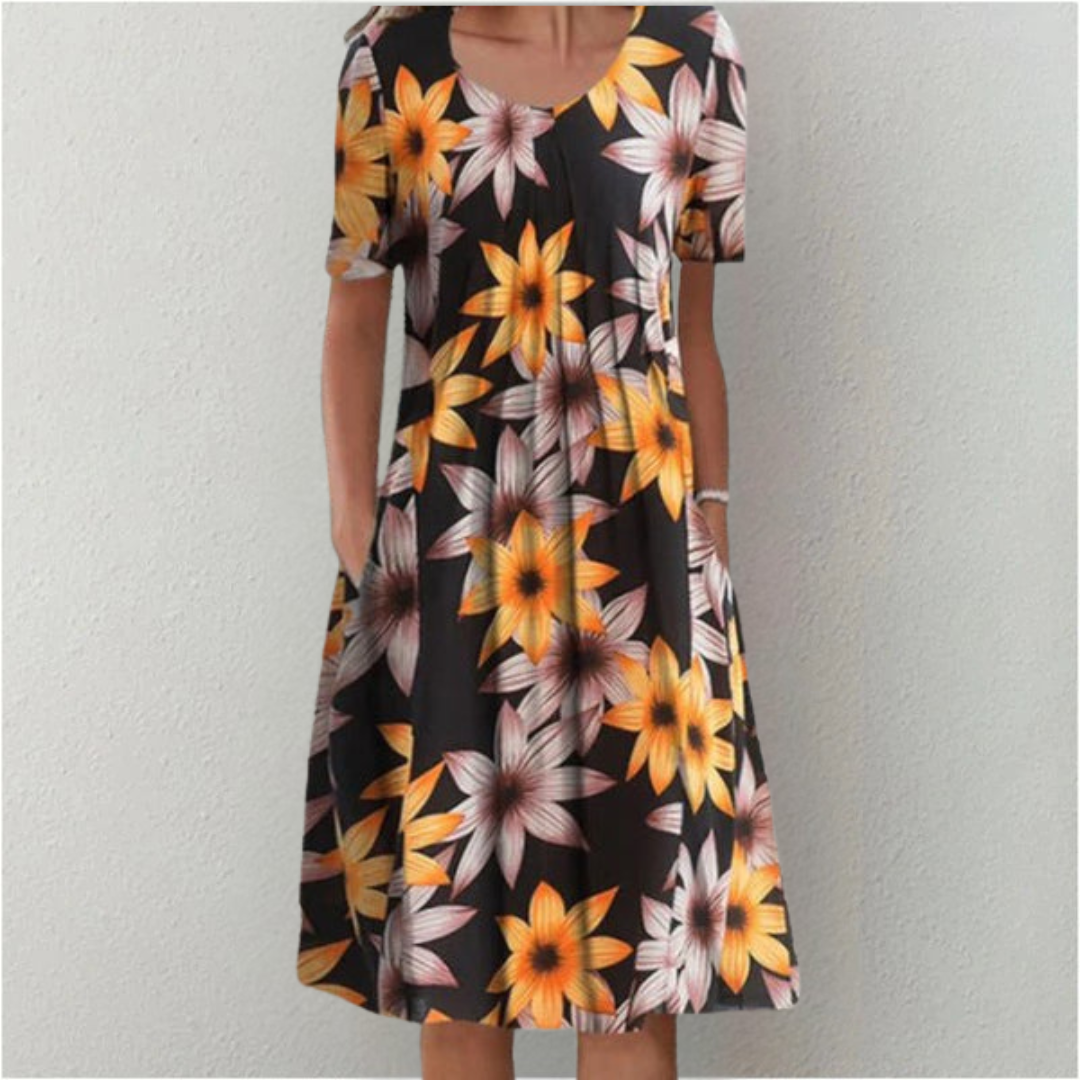 SOFÍA | Elegante y Casual Vestido Floral con Bolsillos