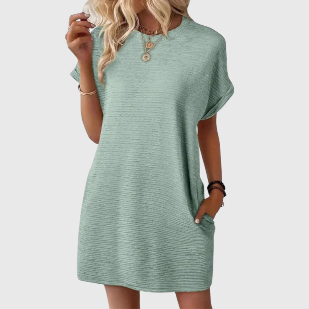 PAULINE™ | Vestido de Verano Minimalista de Cuello Redondo Casual
