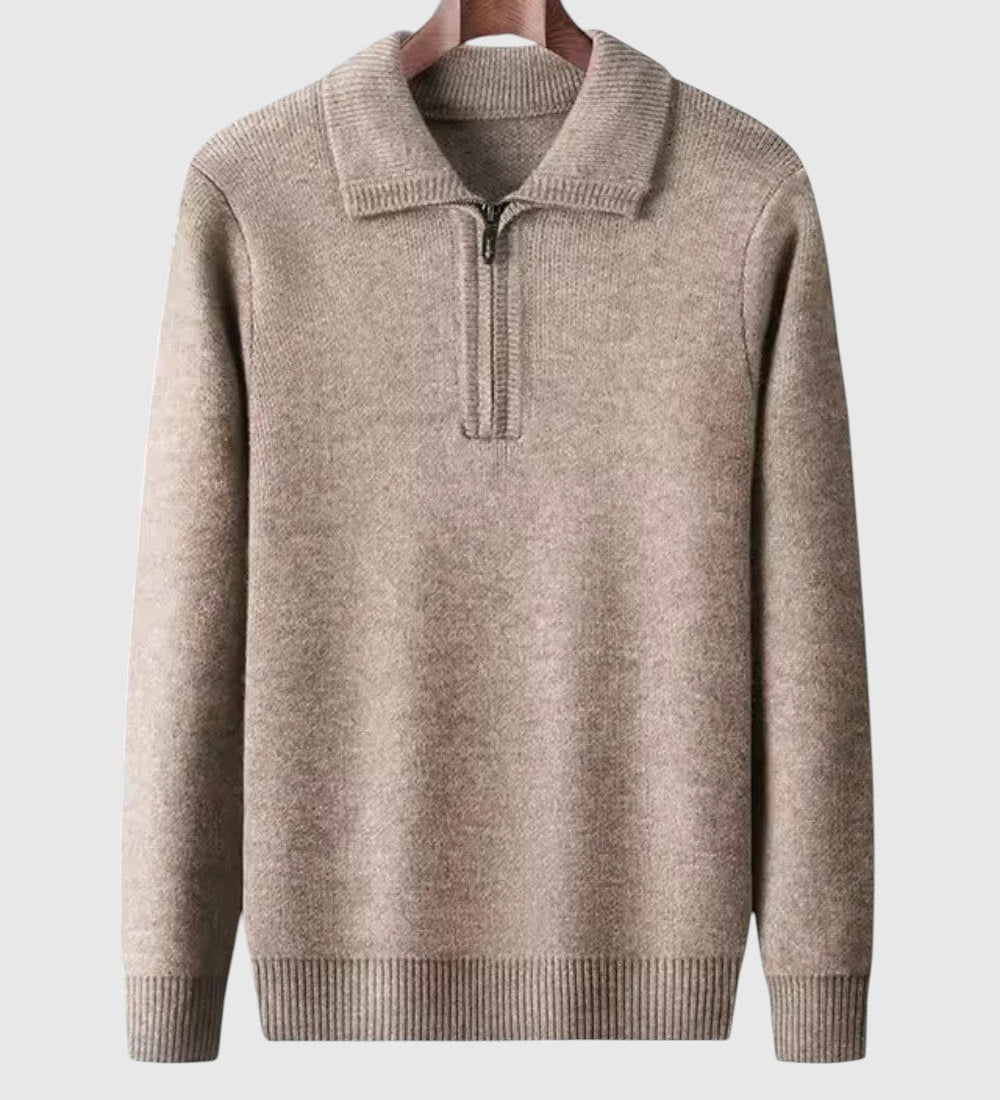 Libuše- Kašmírový svetr s čtvrtovým zipem Gstaad