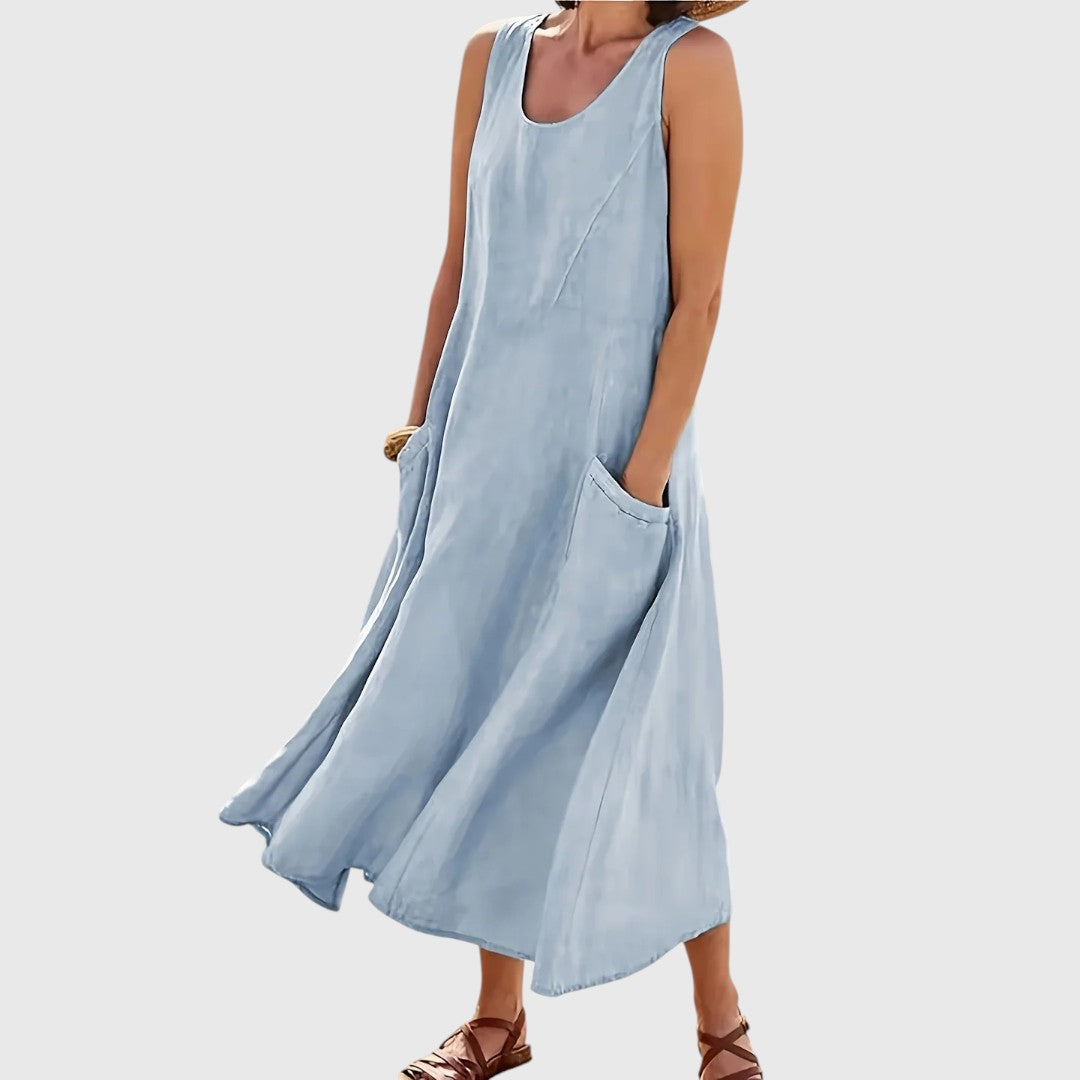 SHAUN™ | Vestido Casual Sin Mangas con Bolsillos
