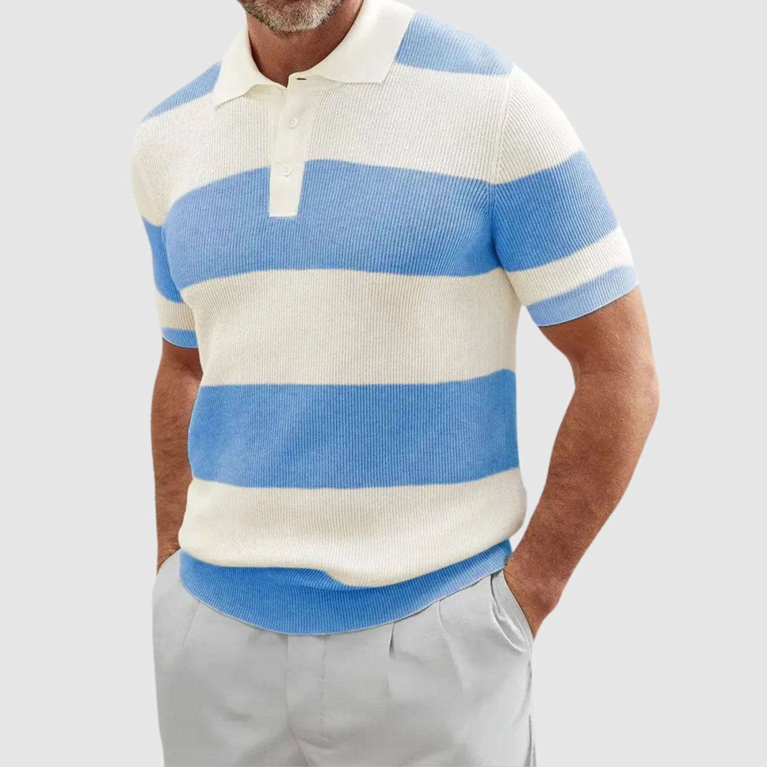 Libuše – Žebrované polo tričko s pruhy