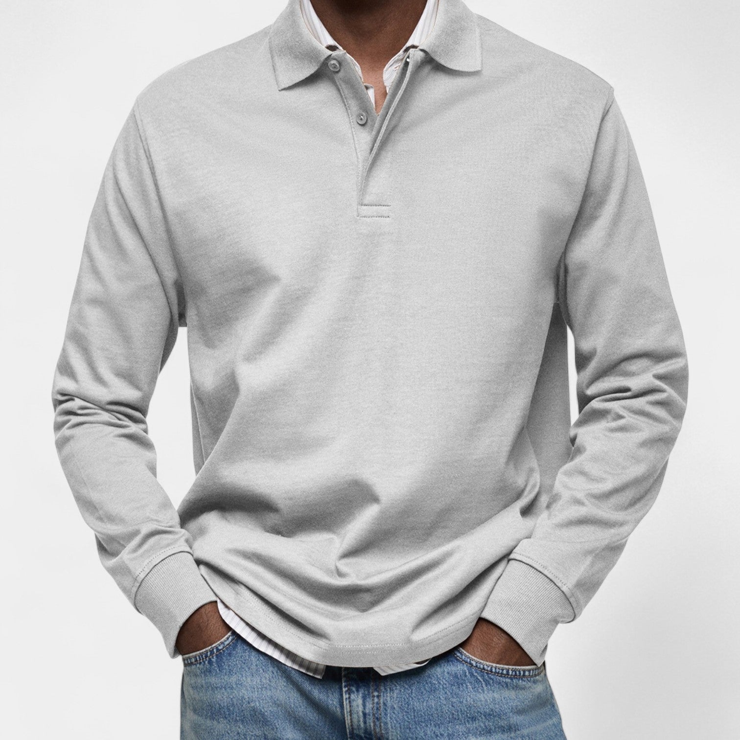 Tomáš – Elegantní pánské polo s dlouhým rukávem