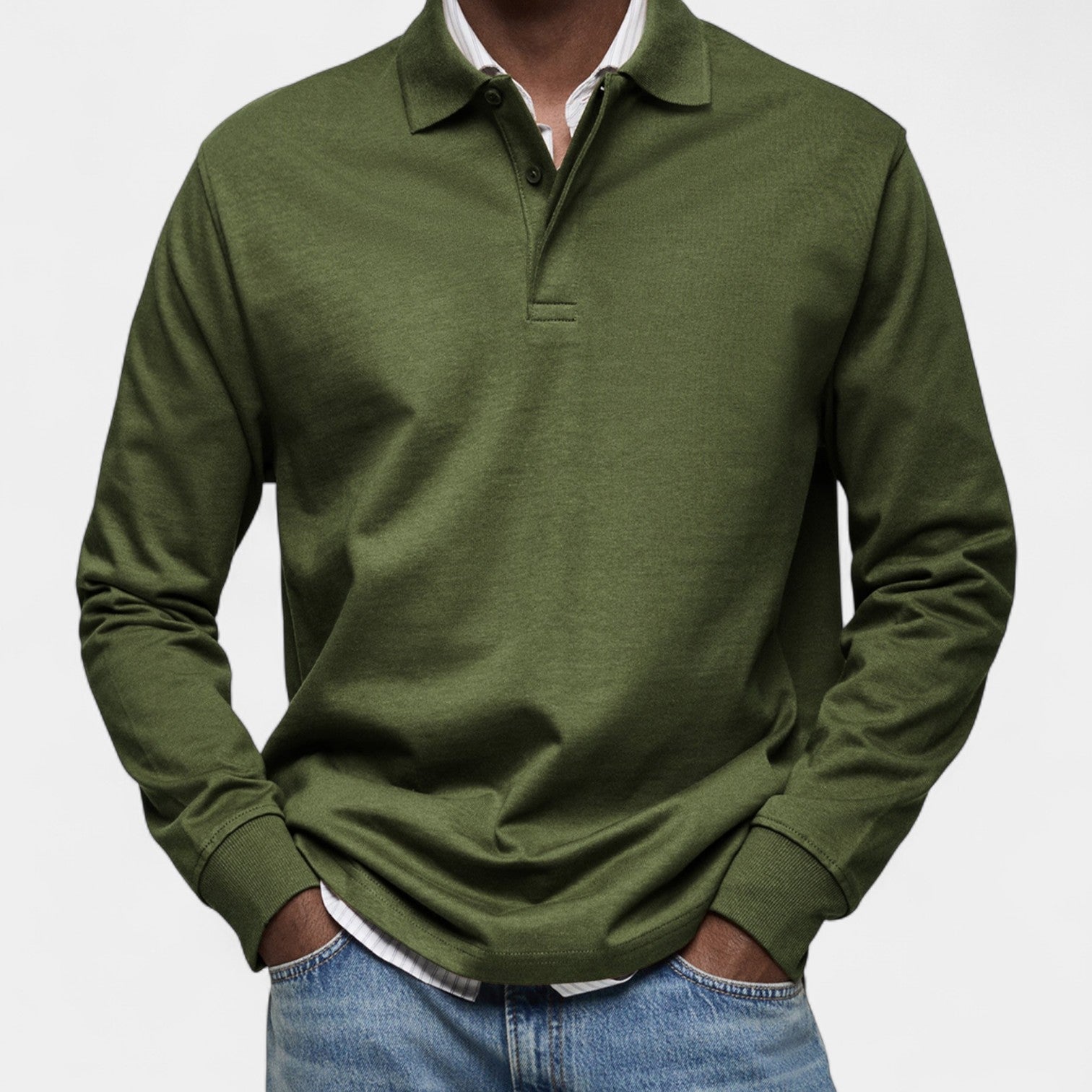 Tomáš – Elegantní pánské polo s dlouhým rukávem