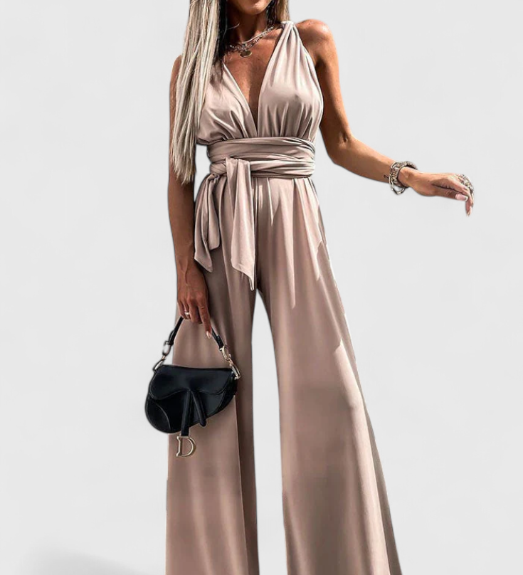 IVANA™ | Mono de Pierna Ancha con Espalda Cruzada