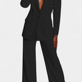 DOLORES | Traje de Blazer Personalizado con Pantalones de Pierna Ancha