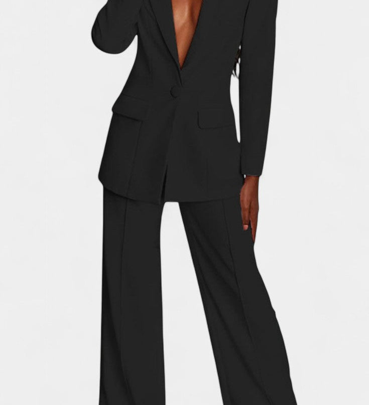DOLORES | Traje de Blazer Personalizado con Pantalones de Pierna Ancha