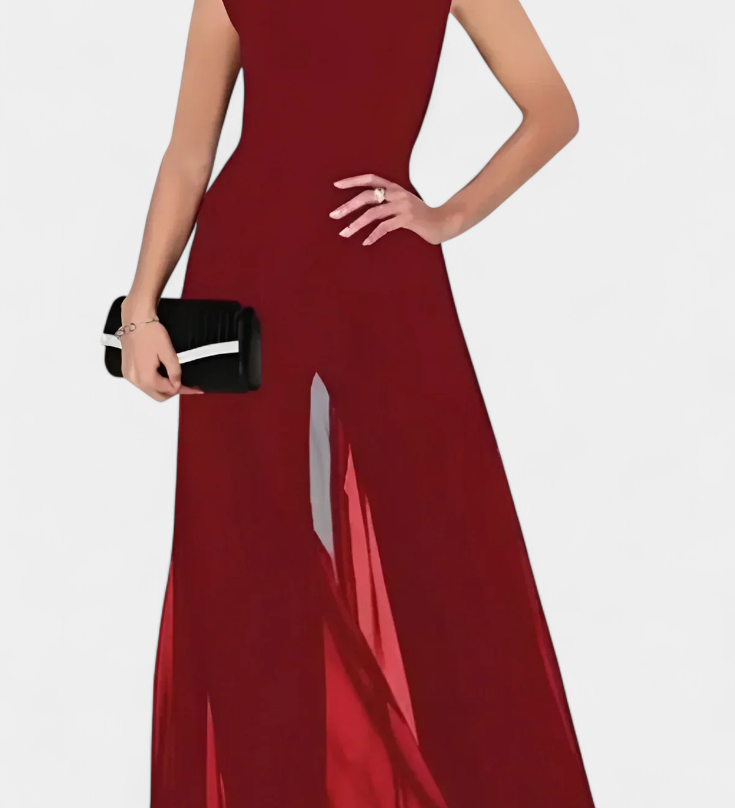 NADIA™ | Mono Elegante sin Mangas con Transparencia Frontal