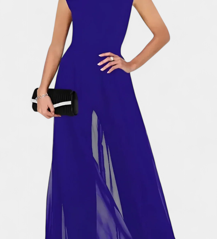 NADIA™ | Mono Elegante sin Mangas con Transparencia Frontal