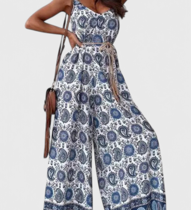 GABRIELLA™ | Mono de Pierna Ancha con Estampado Audaz