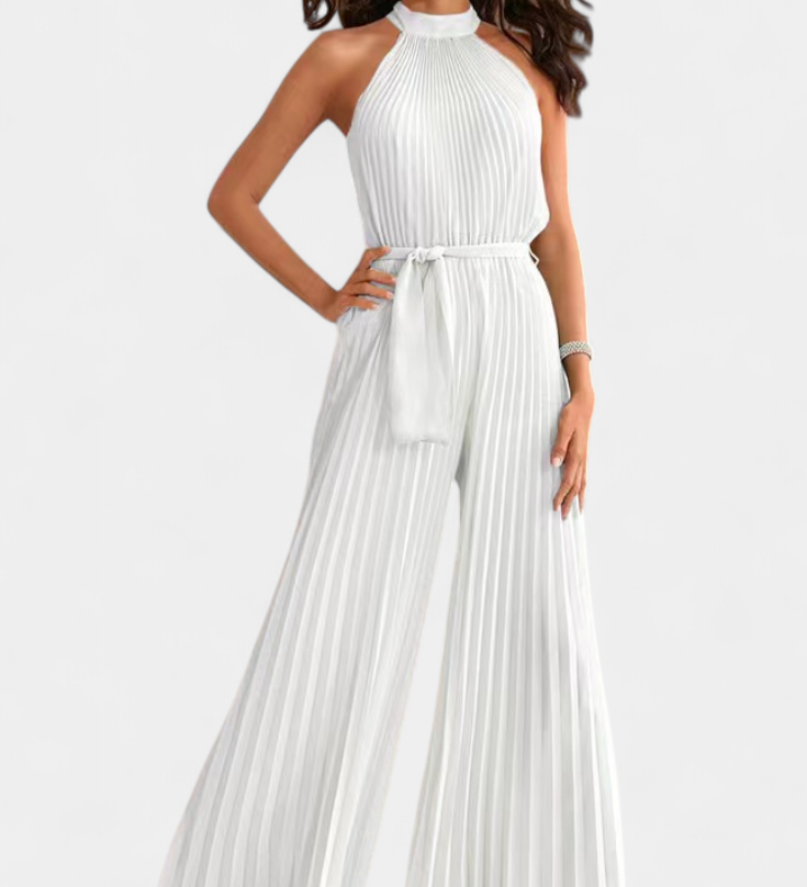 PATRIZIA™ | Mono Palazzo Plisado con Cuello Halter