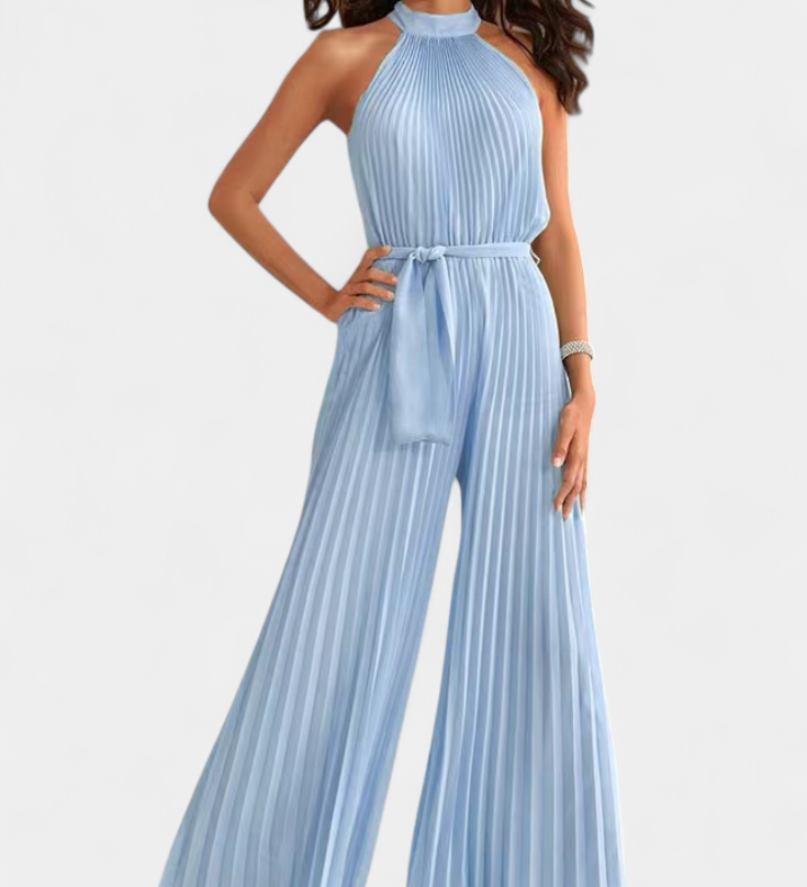 PATRIZIA™ | Mono Palazzo Plisado con Cuello Halter