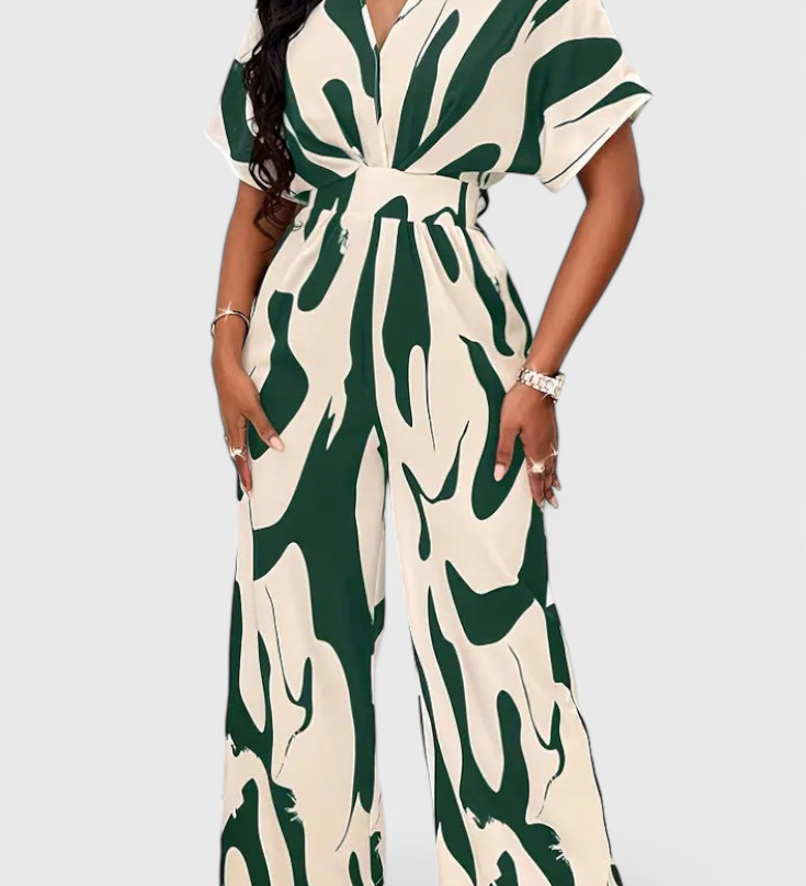 ZAHARA™ | Mono Abstracto con Cintura Ajustada