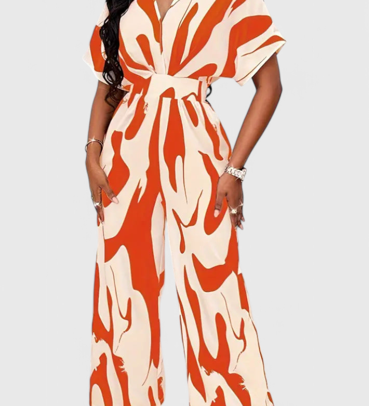 ZAHARA™ | Mono Abstracto con Cintura Ajustada