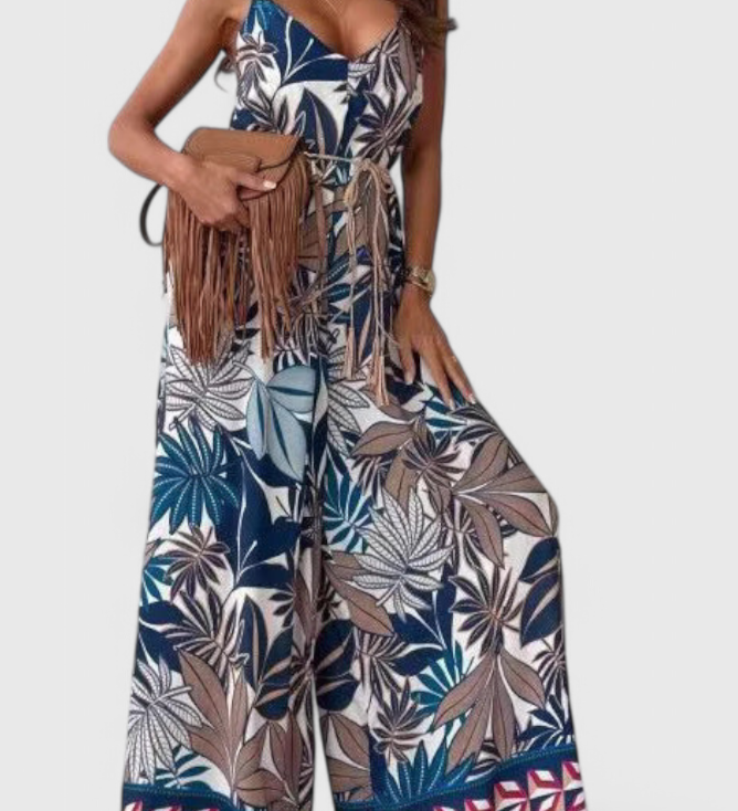 GABRIELLA™ | Mono de Pierna Ancha con Estampado Audaz