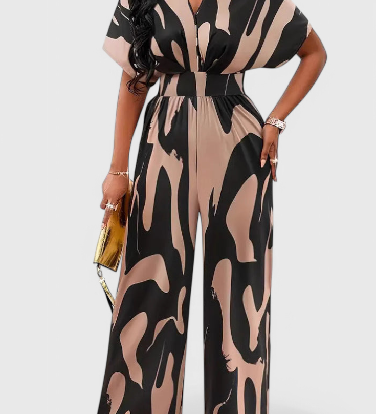 ZAHARA™ | Mono Abstracto con Cintura Ajustada