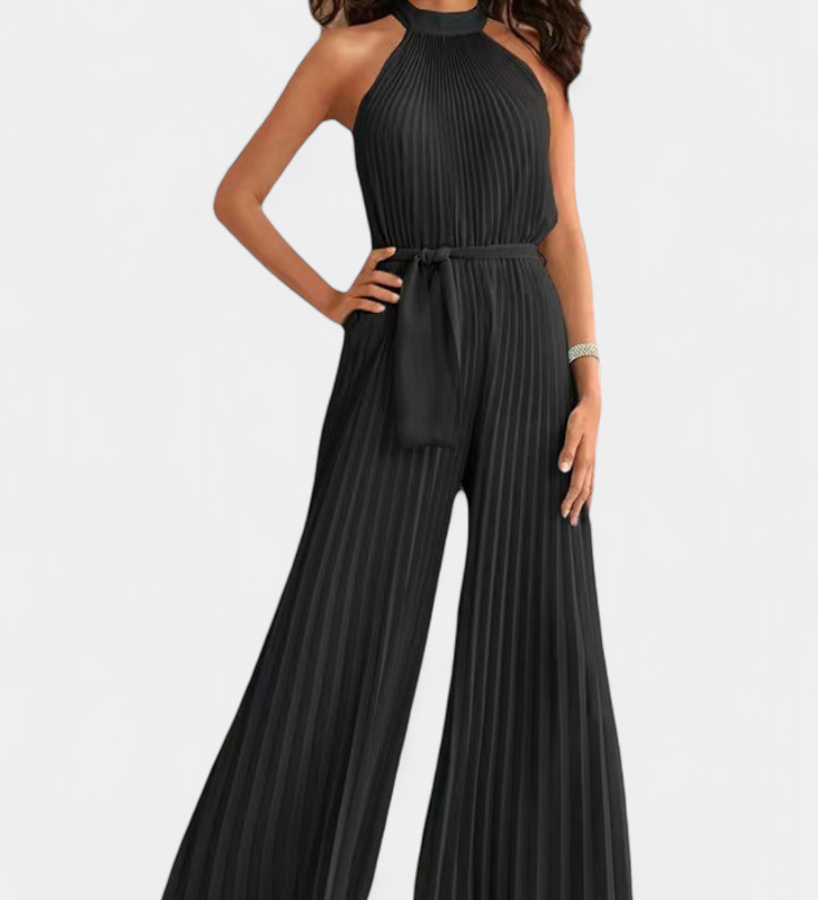 PATRIZIA™ | Mono Palazzo Plisado con Cuello Halter