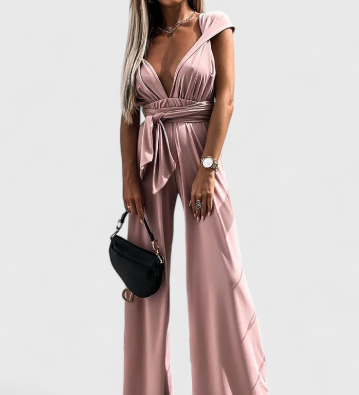 IVANA™ | Mono de Pierna Ancha con Espalda Cruzada