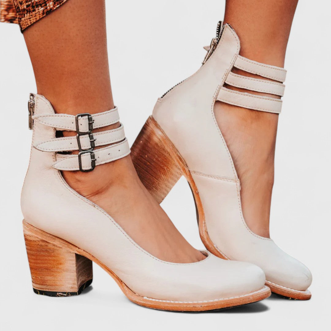 Eleanor | Tacones Vintage Ortopédicos con Correa en el Tobillo