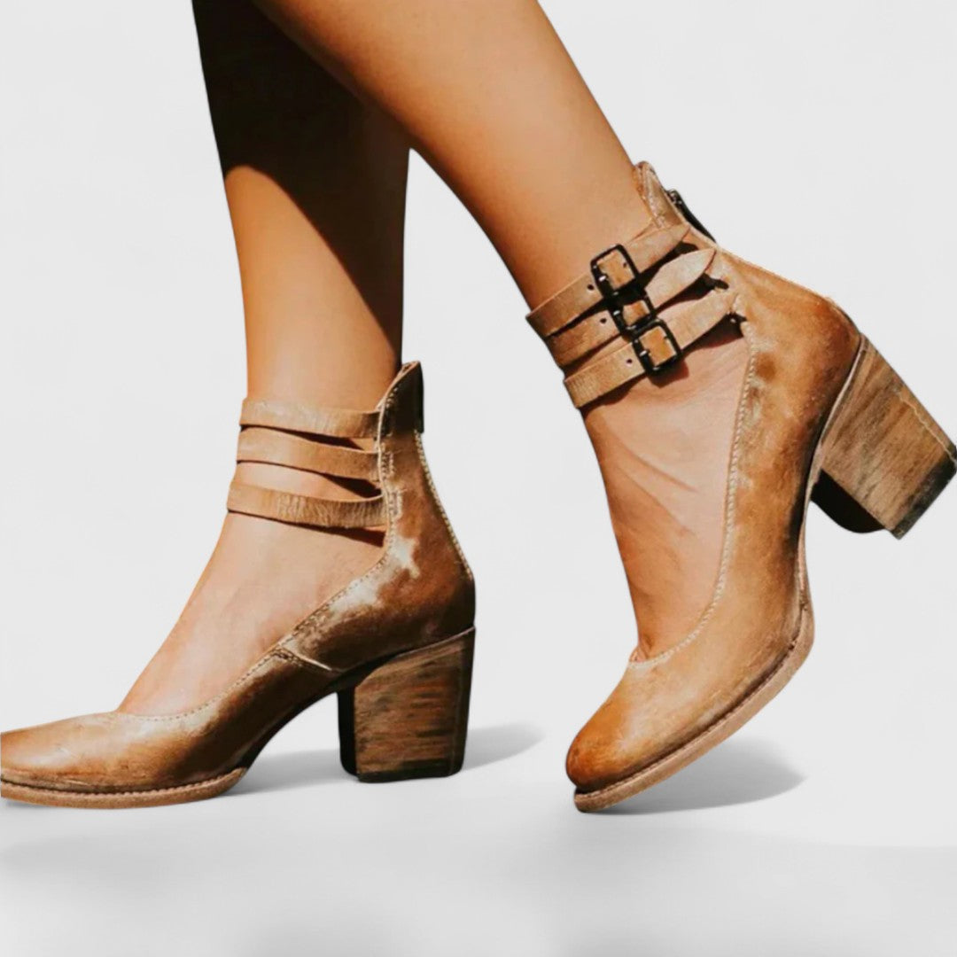 Eleanor | Tacones Vintage Ortopédicos con Correa en el Tobillo