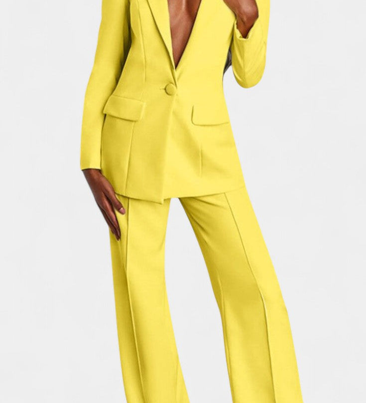 DOLORES | Traje de Blazer Personalizado con Pantalones de Pierna Ancha