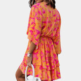 ELIZA | Vestido Mini con Nudo Frontal y Volantes