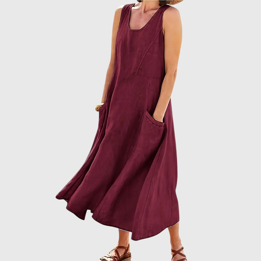 SHAUN™ | Vestido Casual Sin Mangas con Bolsillos