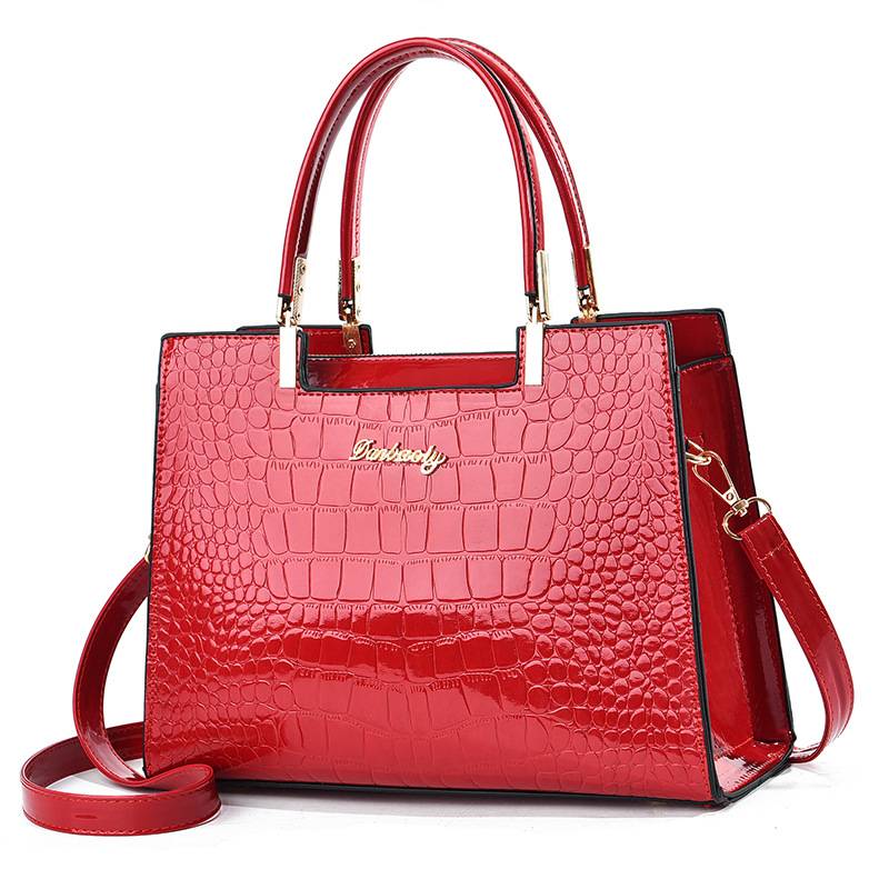 DEOLINDA™ | Bolso de mano con patrón brillante de cocodrilo