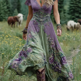 MARCINA | Vestido largo elegante con tonos florales