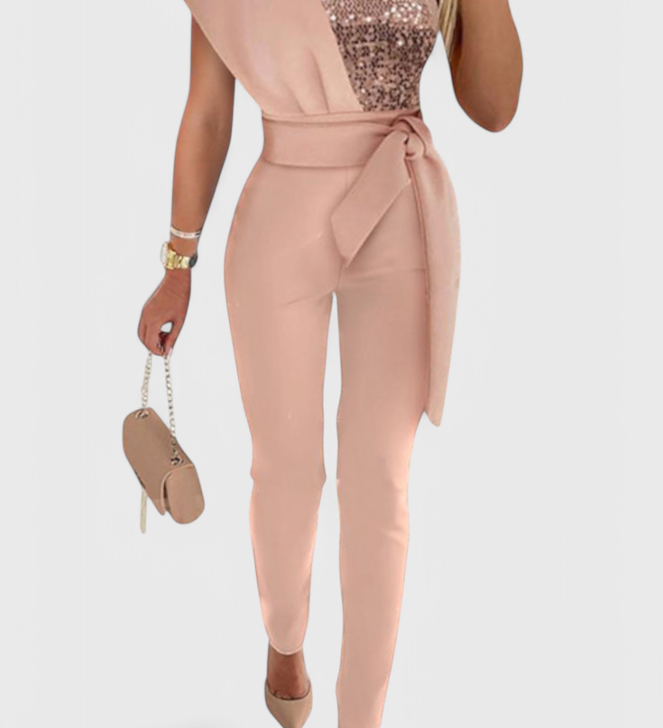 LAYLA™ | Mono de Lentejuelas de Un Solo Hombro