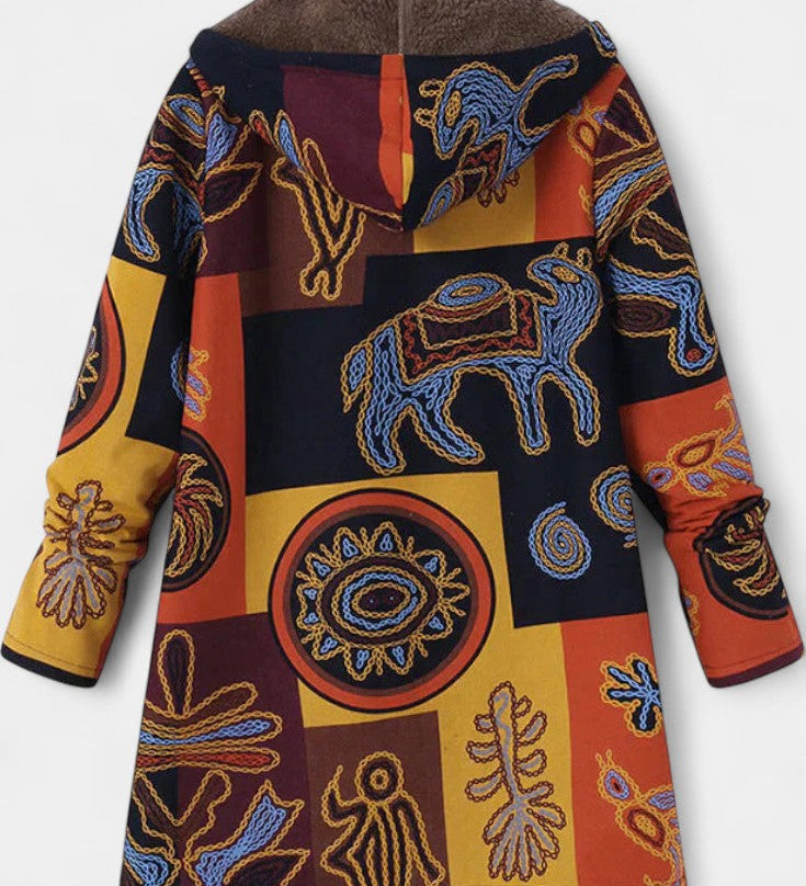 APRIL | Abrigo Floral de Invierno con Capucha