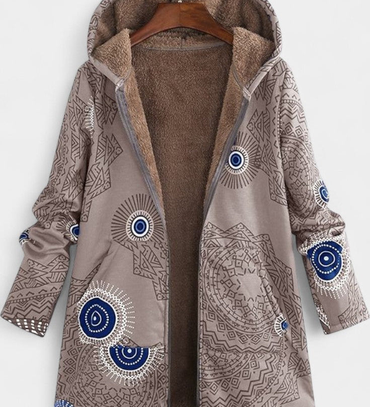 APRIL | Abrigo Floral de Invierno con Capucha