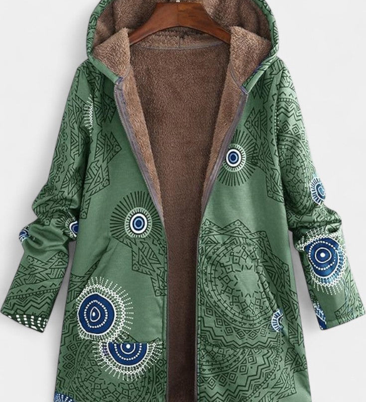 APRIL | Abrigo Floral de Invierno con Capucha