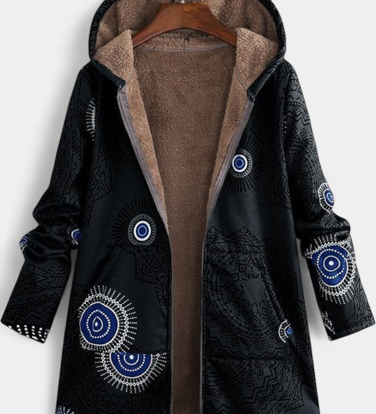 APRIL | Abrigo Floral de Invierno con Capucha