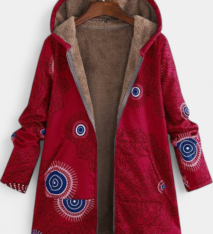 APRIL | Abrigo Floral de Invierno con Capucha