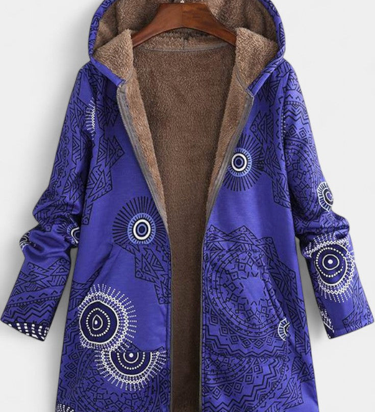 APRIL | Abrigo Floral de Invierno con Capucha