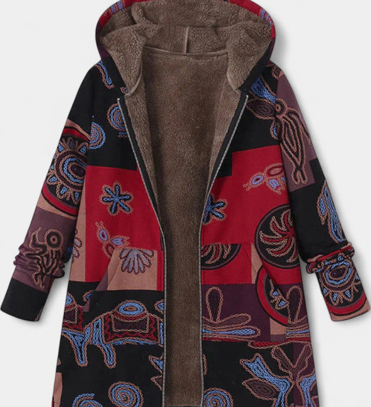 APRIL | Abrigo Floral de Invierno con Capucha