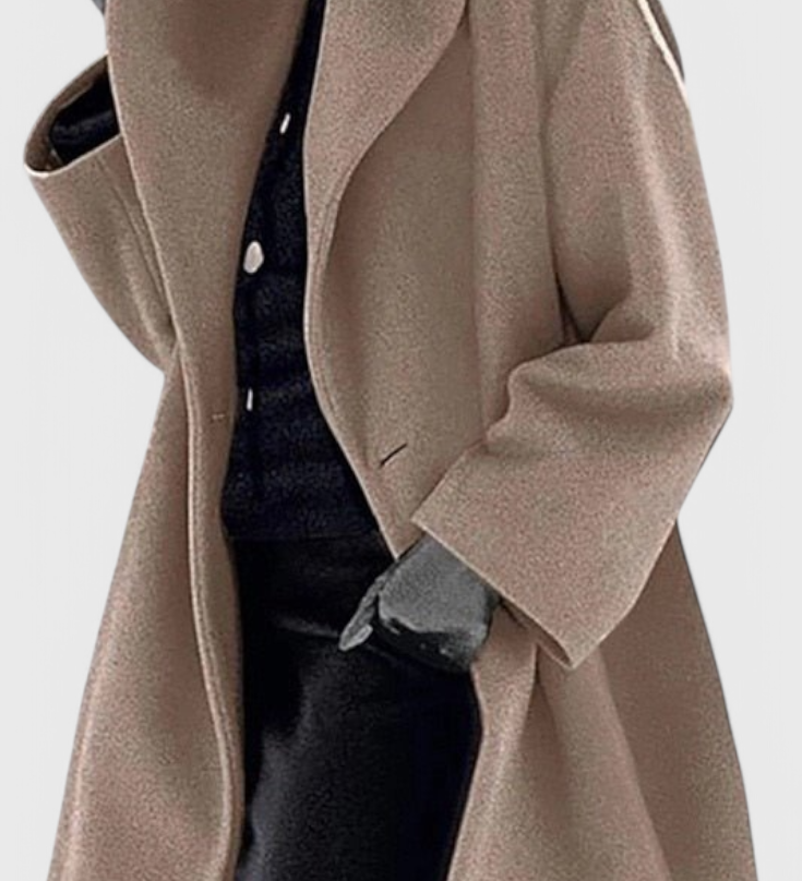 HARPER | Abrigo Oversized de Mezcla de Lana con Solapa Ancha