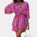 ELIZA | Vestido Mini con Nudo Frontal y Volantes