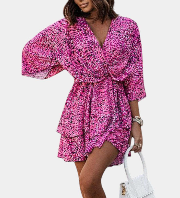 ELIZA | Vestido Mini con Nudo Frontal y Volantes